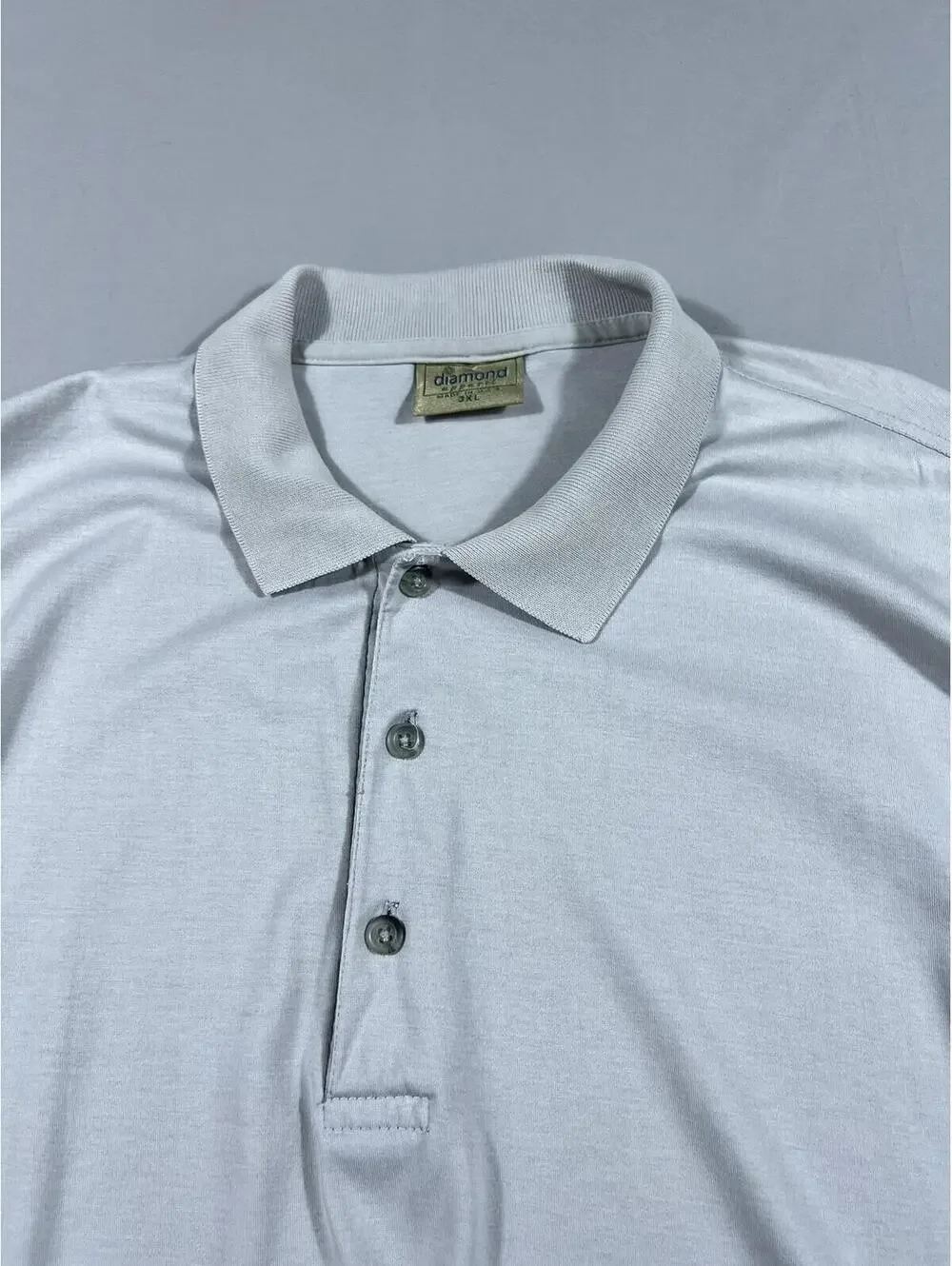 Diamond Apparel Polo Shirt Solid Gray Color Classic Three-Button Size Men’s 3XL